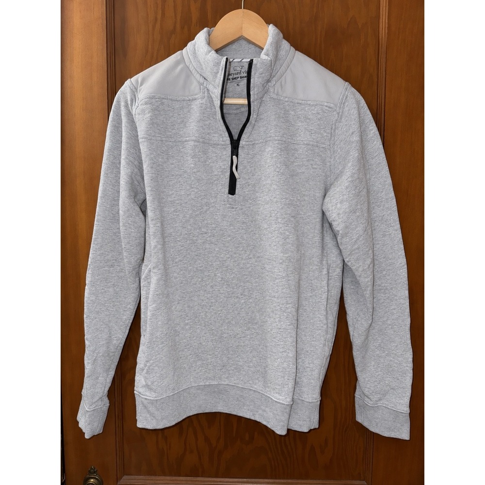 Vineyard Vines The Shep Shirt Gray Quarter Zip Pullover Sweatshirt XL